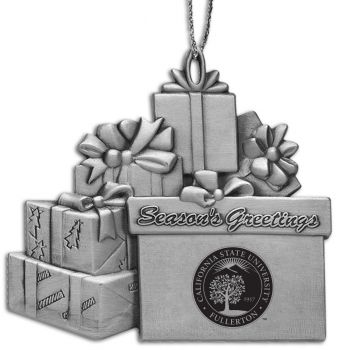 Pewter Gift Display Christmas Tree Ornament - Cal State Fullerton Titans