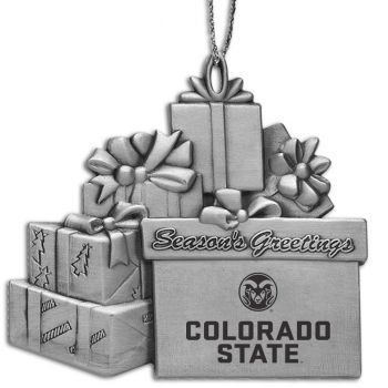 Pewter Gift Display Christmas Tree Ornament - Colorado State Rams