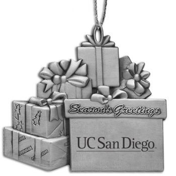 Pewter Gift Display Christmas Tree Ornament - UCSD Tritons