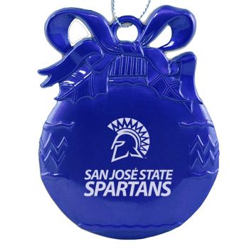 Pewter Christmas Bulb Ornament - San Jose State Spartans