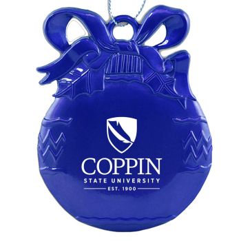 Pewter Christmas Bulb Ornament - Coppin State Eagles