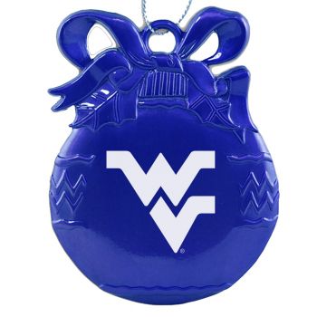 Pewter Christmas Bulb Ornament - West Virginia Mountaineers