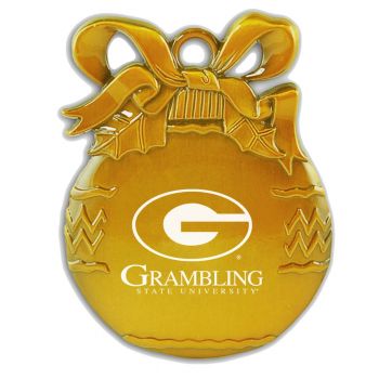 Pewter Christmas Bulb Ornament - Grambling State Tigers