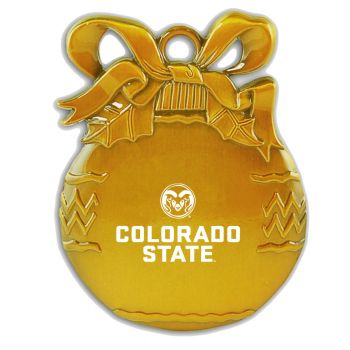 Pewter Christmas Bulb Ornament - Colorado State Rams