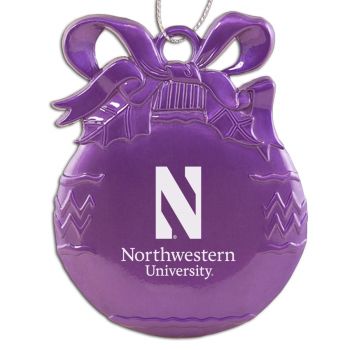 Pewter Christmas Bulb Ornament - Northwestern Wildcats