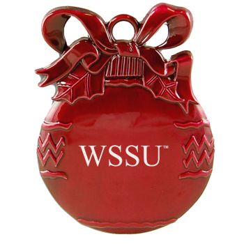 Pewter Christmas Bulb Ornament - Winston-Salem State University 
