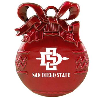 Pewter Christmas Bulb Ornament - SDSU Aztecs