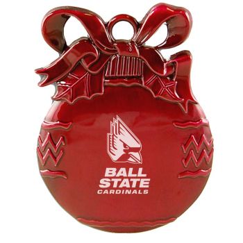Pewter Christmas Bulb Ornament - Ball State Cardinals