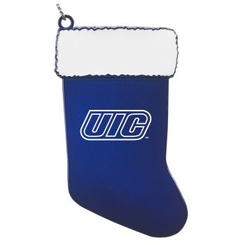 Pewter Stocking Christmas Ornament - UIC Flames