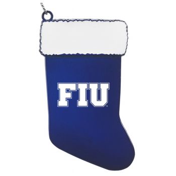 Pewter Stocking Christmas Ornament - FIU Panthers