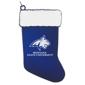 Pewter Stocking Christmas Ornament - Montana State Bobcats