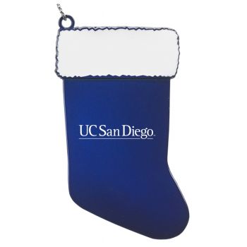 Pewter Stocking Christmas Ornament - UCSD Tritons