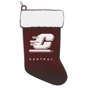 Pewter Stocking Christmas Ornament - Central Michigan Chippewas