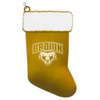 Pewter Stocking Christmas Ornament - Brown Bears