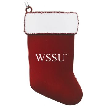 Pewter Stocking Christmas Ornament - Winston-Salem State University 