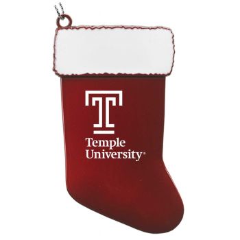 Pewter Stocking Christmas Ornament - Temple Owls