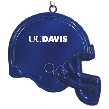 Football Helmet Pewter Christmas Ornament - UC Davis Aggies