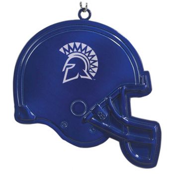 Football Helmet Pewter Christmas Ornament - San Jose State Spartans