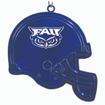 Football Helmet Pewter Christmas Ornament - FAU Owls