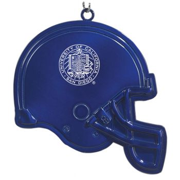 Football Helmet Pewter Christmas Ornament - UCSD Tritons