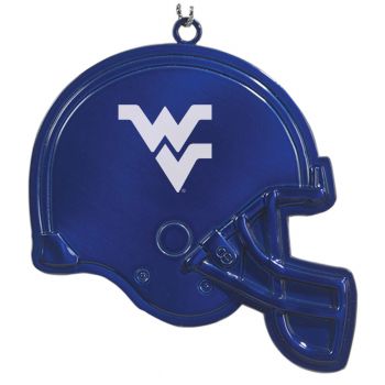 Football Helmet Pewter Christmas Ornament - West Virginia Mountaineers