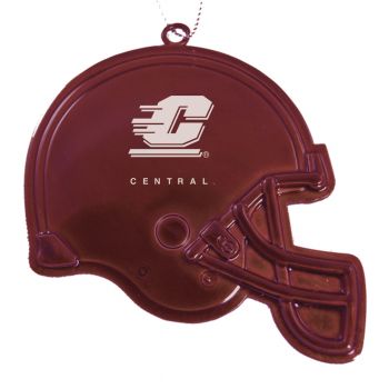 Football Helmet Pewter Christmas Ornament - Central Michigan Chippewas
