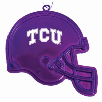 Football Helmet Pewter Christmas Ornament - TCU Horned Frogs