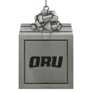 Pewter Gift Box Ornament - Oral Roberts Golden Eagles