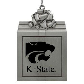 Pewter Gift Box Ornament - Kansas State Wildcats