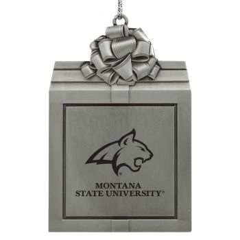 Pewter Gift Box Ornament - Montana State Bobcats