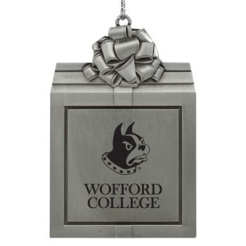 Pewter Gift Box Ornament - Wofford Terriers