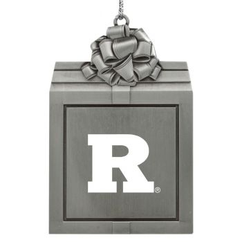 Pewter Gift Box Ornament - Rutgers Knights