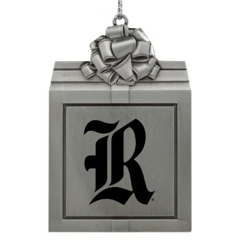 Pewter Gift Box Ornament - Rice Owls