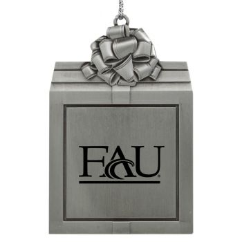 Pewter Gift Box Ornament - FAU Owls