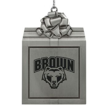 Pewter Gift Box Ornament - Brown Bears