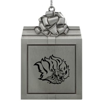 Pewter Gift Box Ornament - Arkansas Pine Bluff Golden Lions