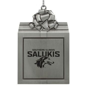 Pewter Gift Box Ornament - Southern Illinois Salukis