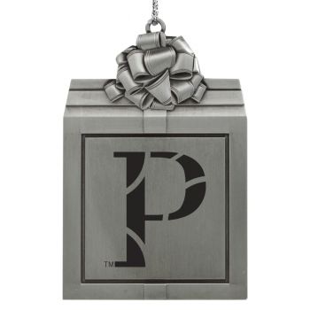 Pewter Gift Box Ornament - Wisconsin-Platteville Pioneers