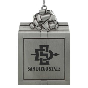 Pewter Gift Box Ornament - SDSU Aztecs