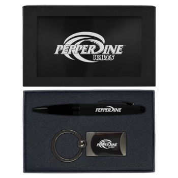 Prestige Pen and Keychain Gift Set - Pepperdine Waves