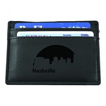 Slim Wallet with Money Clip - Nashville City Skyline