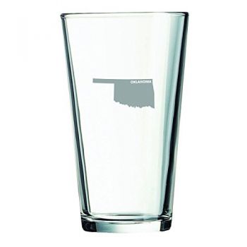 16 oz Pint Glass  - Oklahoma State Outline - Oklahoma State Outline