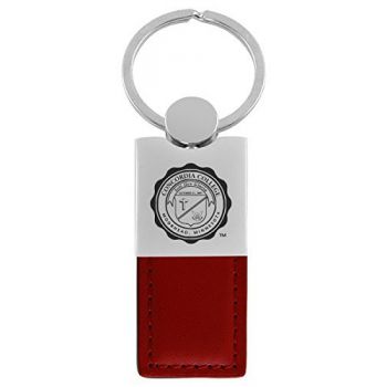 Modern Leather and Metal Keychain - Concordia Chicago Cougars