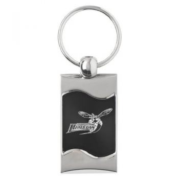 Keychain Fob with Wave Shaped Inlay - Delaware State Hornets