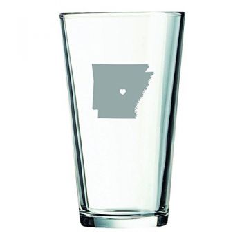 16 oz Pint Glass  - I Heart Arkansas - I Heart Arkansas