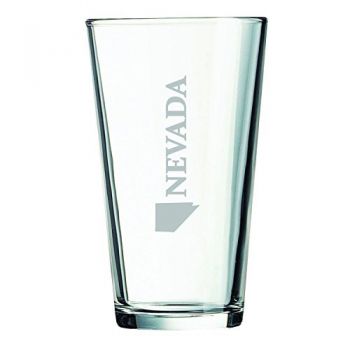 16 oz Pint Glass  - Nevada State Outline - Nevada State Outline
