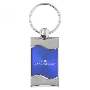 Keychain Fob with Wave Shaped Inlay - CSU Bakersfield Roadrunners