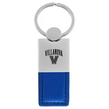 Modern Leather and Metal Keychain - Villanova Wildcats