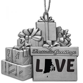 Pewter Gift Display Christmas Tree Ornament - Rhode Island Love - Rhode Island Love