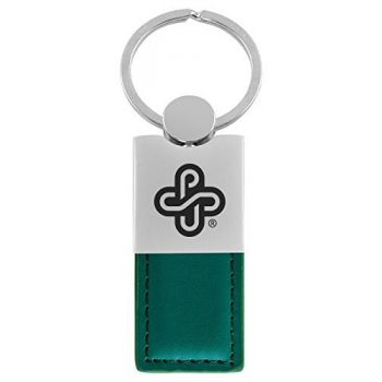 Modern Leather and Metal Keychain - Portland State 